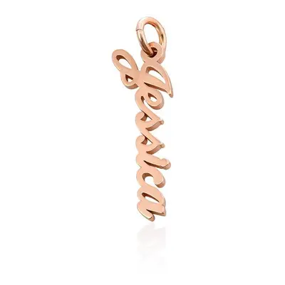 Vertical Name Pendant in 18ct Rose Gold Plating