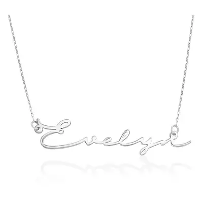 Signature Style Name Necklace in 10ct Solid White Gold