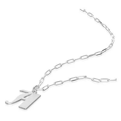 Gothic Initial Necklace in Sterling Silver