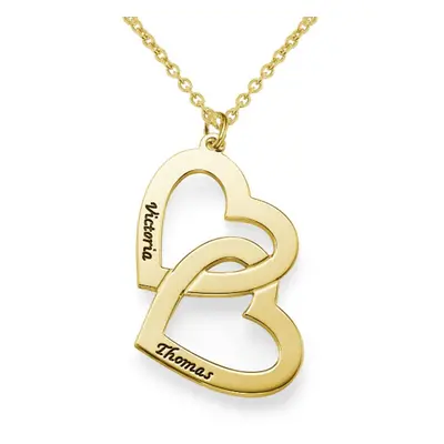 Heart in Heart Engraved Necklace in 18ct Gold Plating