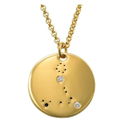 Pisces Constellation Necklace with Diamonds in Gold Plating