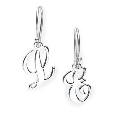 Dangling Monogram Initial Earrings in Sterling Silver