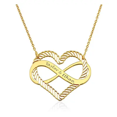 Engraved Heart Infinity Necklace in 18ct Gold Vermeil