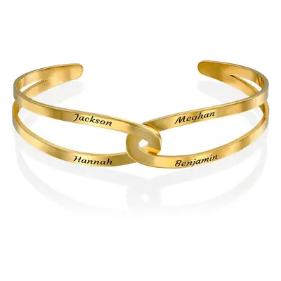 Hand in Hand Custom Bracelet Cuff in 18ct Gold Plating