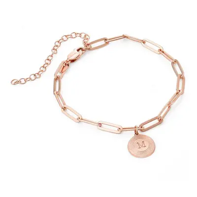 Odeion Initial Link Chain Bracelet / Anklet in 18ct Rose Gold Plating