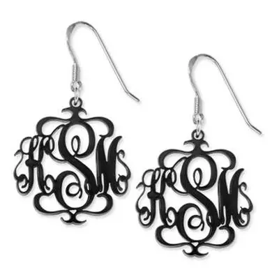 Monogrammed Earrings in Various Acrylic Colours