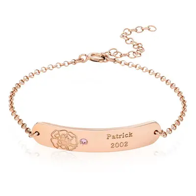 Blossom Birth Flower & Stone Bracelet in 18ct Rose Gold Plating