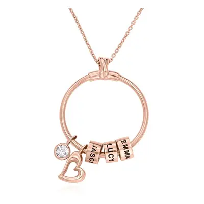 Linda Circle Pendant Necklace in 18ct Rose Gold Vermeil