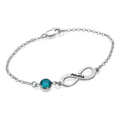 Infinity Birthstone Bracelet in Sterling Silver