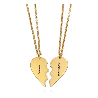 Personalised Two Souls One Heart Necklace Set in 18ct Gold Plating