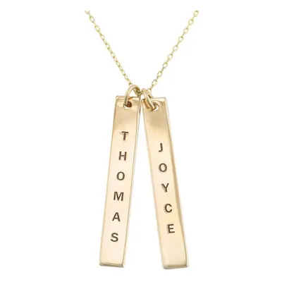 Engraved Vertical Bar Necklace in 10ct Solid Yellow Gold