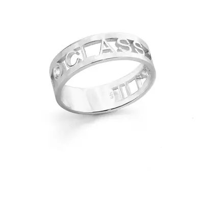 Custom Graduation Ring with Diamond in Sterling Silver