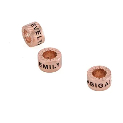 Custom Engraved Beads for Linda Jewellery in 18ct Rose Gold Plating