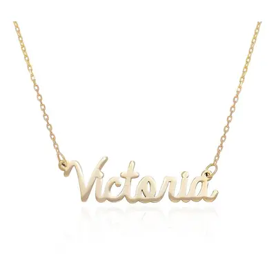 Personalised Cursive Name Necklace in 14ct Solid Yellow Gold