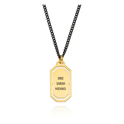 Oliver Modern Army Tag Necklace in 18ct Gold Vermeil