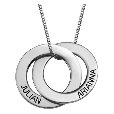 Russian Ring Necklace with 2 Rings in 10ct Solid White Gold