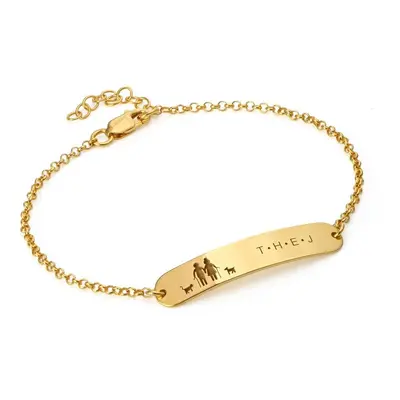 Family Bar Bracelet in 18ct Gold Plating