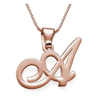 Initial Pendant Necklace in 18ct Rose Gold Plating