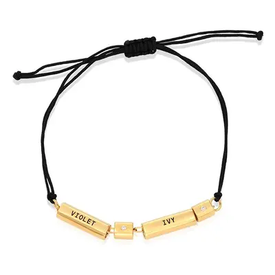 Modern Tube Bracelet with Diamonds in 18ct Gold Vermeil