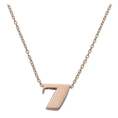 Number Pendant Necklace in Rose Gold Plating