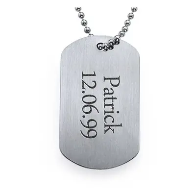 Stainless Steel Engraved Dog Tag Necklace