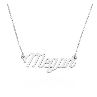 Twirl Script Name Necklace in 14ct Solid White Gold