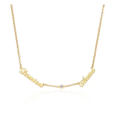 Heritage Multiple Name Necklace with Diamonds in 18ct Gold Plating