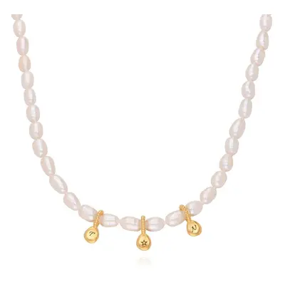 MYKA Pearl Initial Necklace in 18ct Gold Vermeil