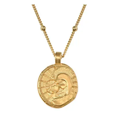 Jesus Christ & Mary Coin Necklace in 18ct Gold Plating