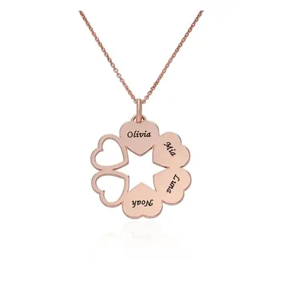 6 Leaf Clover Name / Initial Necklace in 18ct Rose Gold Plating