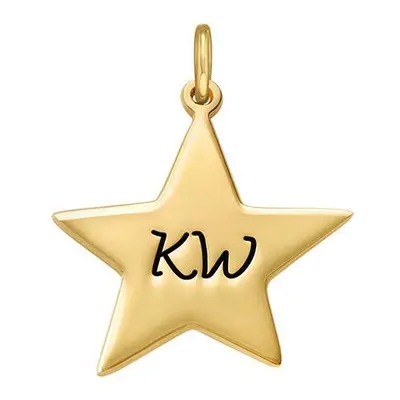 Engraved Star Charm - Gold Plated