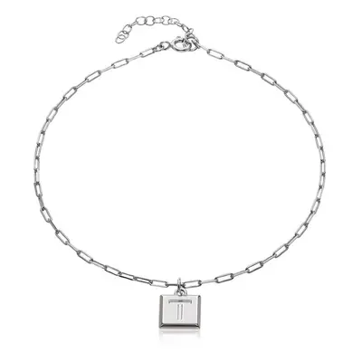 Block Anklet in Sterling Silver