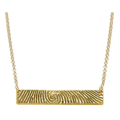 Fingerprint Bar Necklace with Back Engraving in 18ct Gold Plating