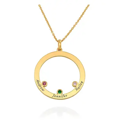 The Family Circle Necklace with Birthstones in Gold Vermeil