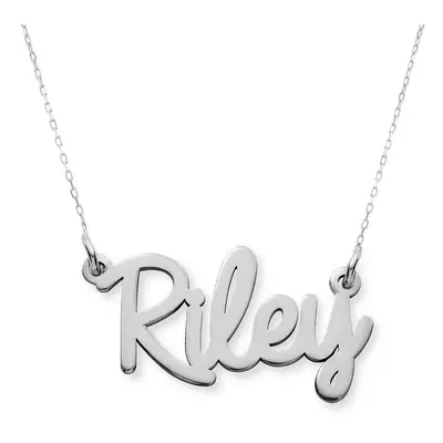 Personalised Cursive Name Necklace in 10ct Solid White Gold