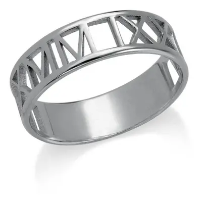 Roman Numeral Ring for Men in Sterling Silver