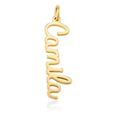 Vertical Name Pendant in Cursive in 18ct Gold Plating