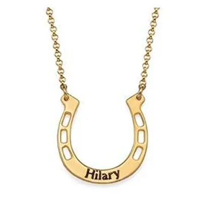 Personalised Horseshoe Necklace in 18ct Gold Plating