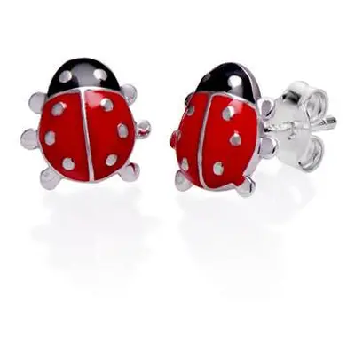 Ladybug Earrings for Kids in Sterling Silver