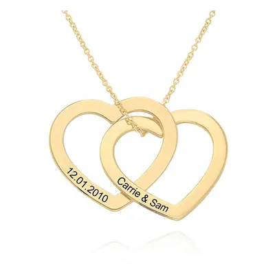 Claire Interlocking Hearts Necklace in 14ct Solid Yellow Gold