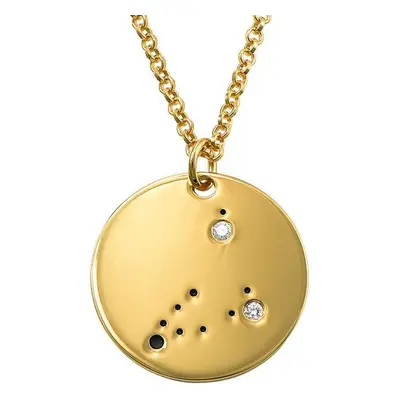 Capricorn Constellation Necklace with Diamonds in Gold Plating