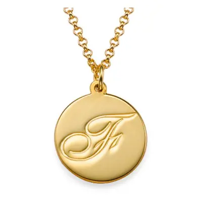 Script Initial Pendant Necklace in 18ct Gold Vermeil