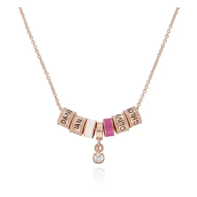 Linda Charm Necklace with Diamond in 18ct Rose Gold Plating