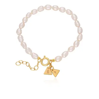 Initial Pearl Bracelet in 18ct Gold Vermeil