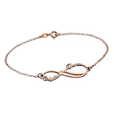 Infinity 2 Names Bracelet in 18ct Rose Gold Plating