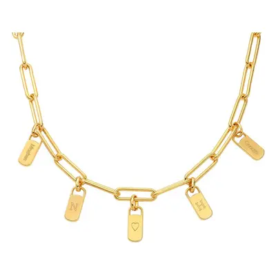 Rory Paperclip Necklace with Custom Charms in 18ct Gold Vermeil