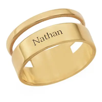 Asymmetrical Name Ring with in 18ct Gold Plating