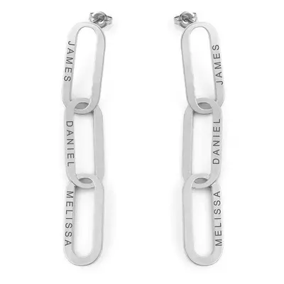 Aria Link Chain Earrings in Sterling Silver