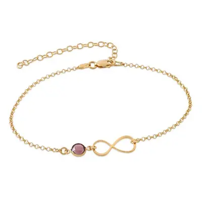 Infinity Birthstone Anklet in 18ct Gold Plating