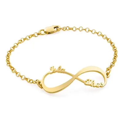 Personalised Infinity Name Bracelet in 18ct Gold Vermeil